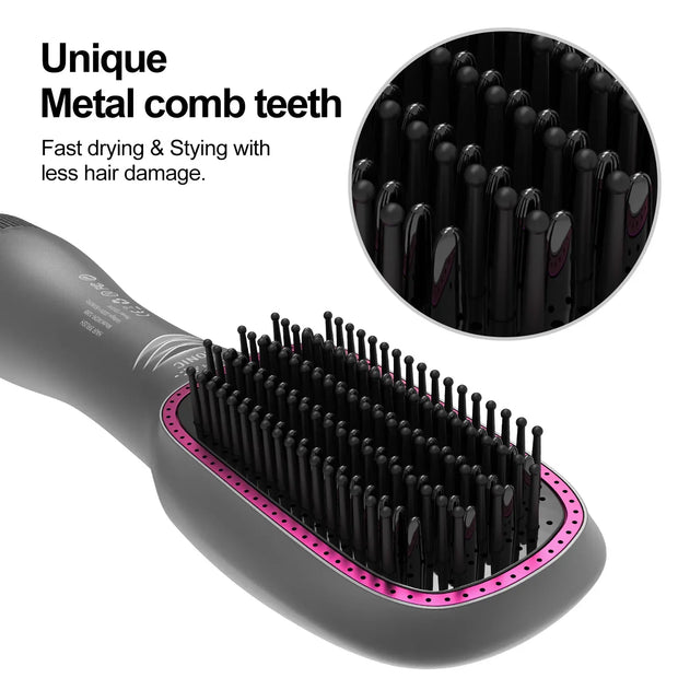 3 In 1 Hot Air Comb Styling Comb for Straight Curly Electric Hot Air Brush Women Anion Heating Comb Hair Straightening Brush