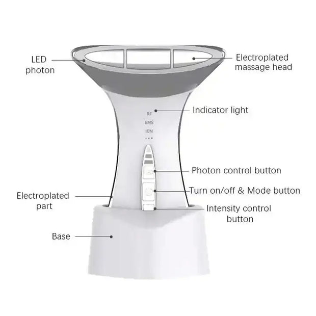 Home Facial Massager: LED Photon & EMS Microcurrent Device