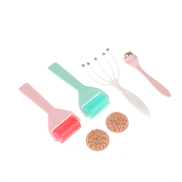 6pcs/set Facial Beauty Massage Ice Roller Five-claw Head Massager Eye Cream Stick Skin Care Gift Makeup Tool