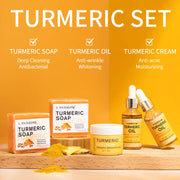 3pcs Turmeric Face Care Set: Acne Cream & Serum