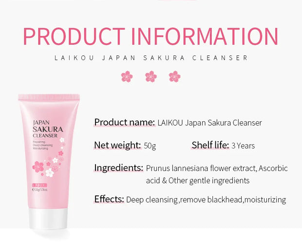 Japan Sakura Skincare Set: Cleanser, Serum & Sunscreen