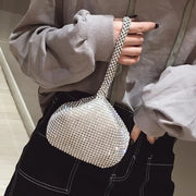 Shiny Handmade Heart-Shaped Luxury Clutch & Cosmetic Pouch