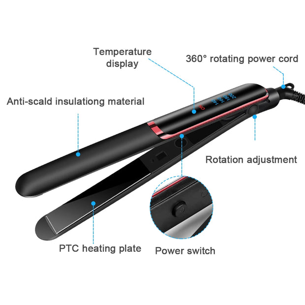 LED Display Professional Hair Straightener Curler Hair Flat Iron Negative Ion Infrared Hair Straighting Curling Iron Corrugation