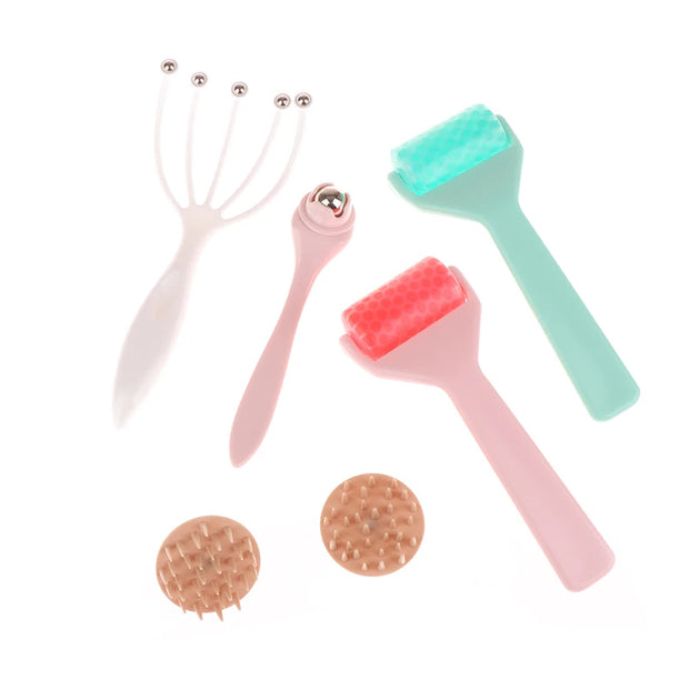 6pcs/set Facial Beauty Massage Ice Roller Five-claw Head Massager Eye Cream Stick Skin Care Gift Makeup Tool