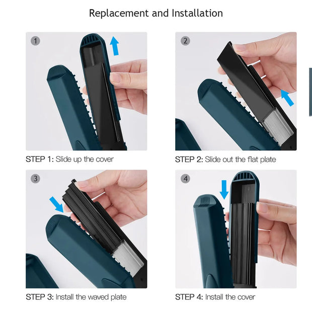 4-in-1Interchangeable Plates Fast Hair Straightener Flat Iron Electric Ceramic Hair Curler Crimper Corrugated Wave Hair Styling